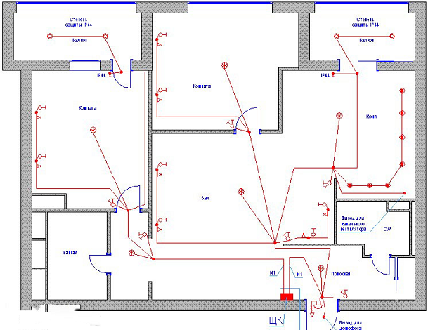 Электрическая схема проводки квартиры панельного дома: рассмотрим подробно