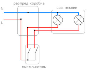 Усхема установки двухклавишного выключателя 