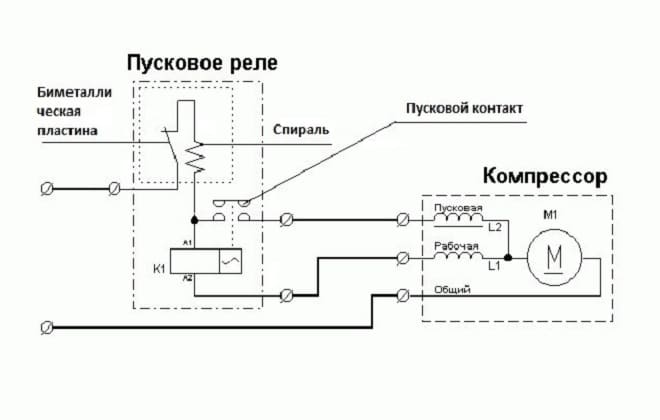 Схема подключения компрессора к холодильнику